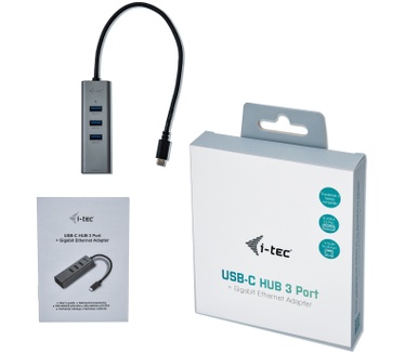 iTEC USB-C Metal 3-Port HUB with Gigabit Ethernet Adapter