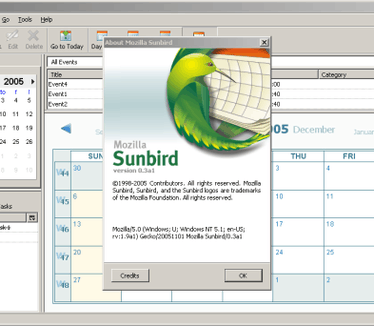 Mozilla Sunbird 0.3 alpha 1
