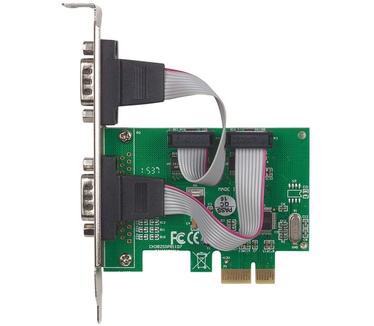 Manhattan Serial PCI Express Card, Two DB9 ports, x1 x4 x8 x16 lane buses, Standard/Low Profile PCI, Box