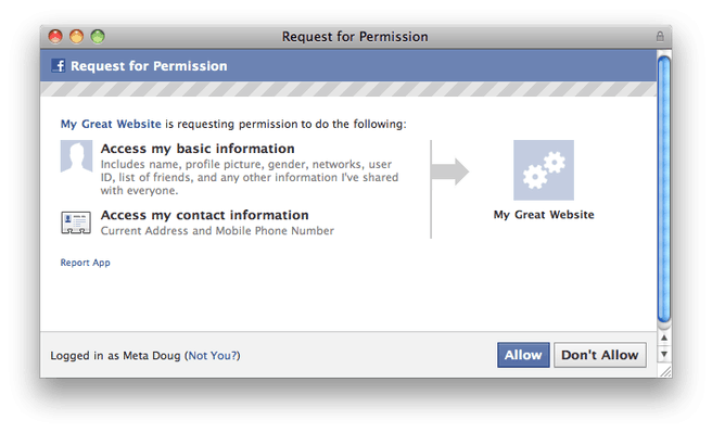 Facebook - telefoon+adres permissies