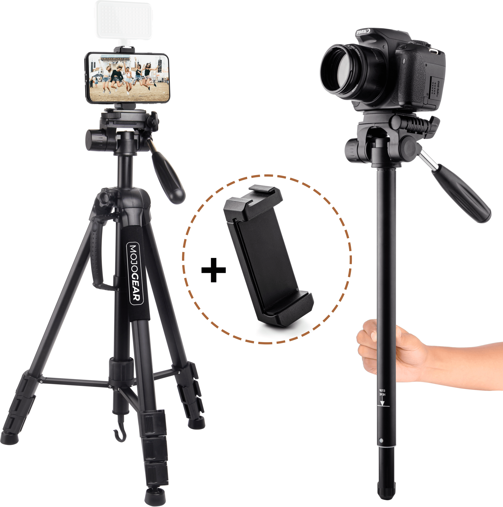 Kingjoy M3L driepoot basis voor monopod - Foto Rooijmans