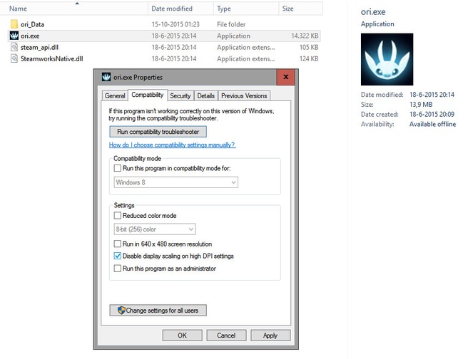 Display scaling uitschakelen