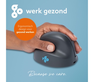 R-Go Tools Verticale muis R-Go HE Basic, ergonomische muis, medium (handlengte 165-185mm), linkshandig, Bluetooth