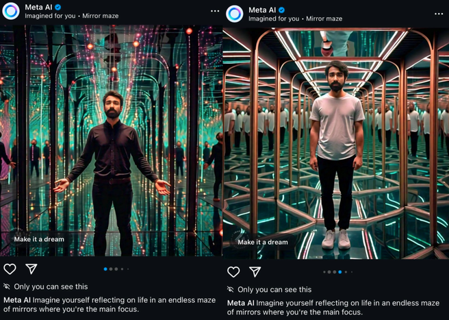 Meta AI: selfie gebruikt voor aparte post in feed