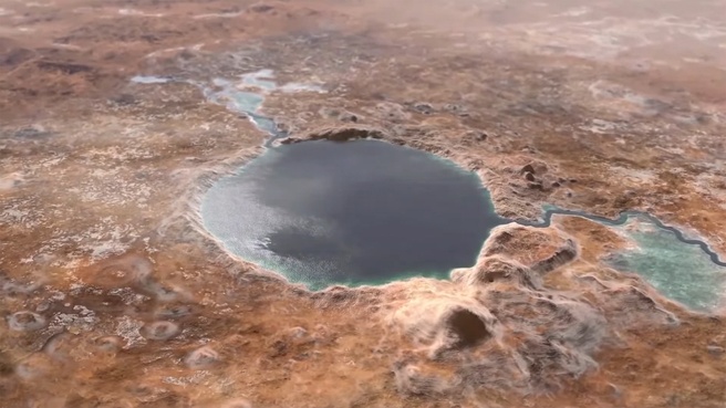 Jezero-krater met water