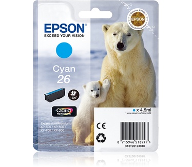 Epson Singlepack Cyan 26 Claria Premium Ink