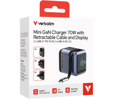 Verbatim Mini GaN-oplader 70 W