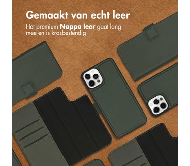 Accezz Premium Leather 2 in 1 Wallet Bookcase iPhone 12 (Pro) - Groen