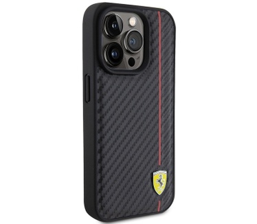 Ferrari Carbon Stripe Back Case - iPhone 15 Pro (6.1") - Zwart Zwart