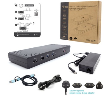 i-tec USB 3.0 / USB-C / Thunderbolt Dual Display Docking Station + Power Delivery 85W