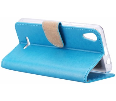 Luxe Lederen Bookcase hoesje voor de Wiko Lenny4 - Blauw (Wiko Lenny 4) Blauw