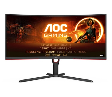 AOC CU34G3S/BK Zwart