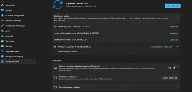 Windows Update, 26H2-release van Windows 11. Bron: Microsoft