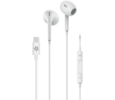 Celly USB-C Stereo Wired Earphones (Wit)