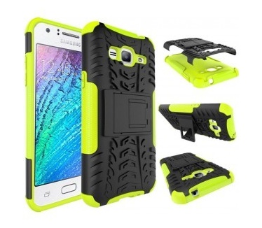 qMust Samsung Galaxy J3 (2016) Rugged Hybrid Case - Dual Protection - Green