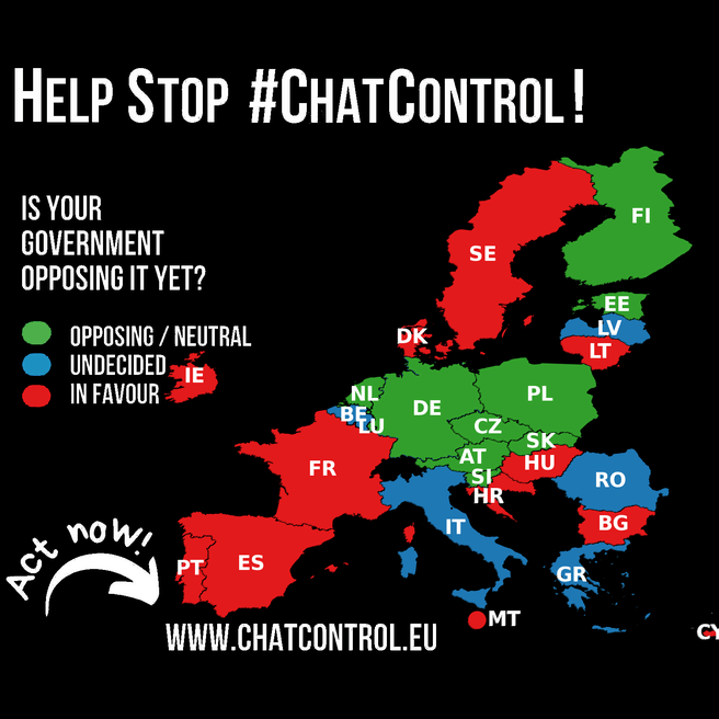 Chatcontrole - kaart