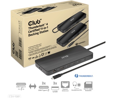 Club 3D Thunderbolt 4 Certified 11-in-1 Docking Station