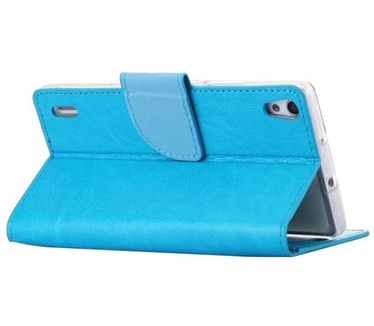 Luxe Lederen Bookcase hoesje voor de Huawei Ascend P7 - Blauw (Huawei Ascend P7) Blauw