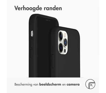 Accezz Liquid Silicone Backcover met MagSafe iPhone 12 (Pro) - Zwart