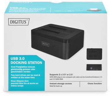 Digitus USB3.0 naar Dual SATA (6G) Zwart