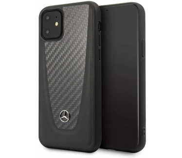 Guess Mercedes-Benz Carbon/Leather Back Case - iPhone 11 (6.1") - Zwart Zwart