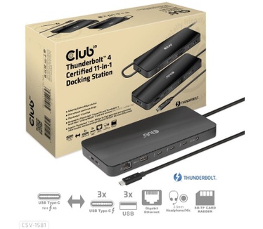 Club 3D Thunderbolt 4 Certified 11-in-1 Docking Station