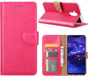 Luxe Lederen Bookcase hoesje voor de Huawei Mate 20 Lite - Roze (Huawei Mate 20 Lite) Roze