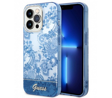 Guess Toile de Jouy Back Case - iPhone 14 Pro Max (6.7") - Blauw Blauw
