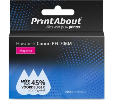 PrintAbout Huismerk Canon PFI-706M Inktcartridge Magenta Hoge capaciteit