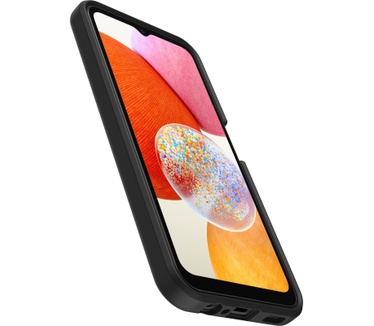 Otterbox OtterBox React-hoesje voor Galaxy A14, schokbestendig, valbestendig, ultradun, beschermende, getest volgens militaire standaard, Antimicrobieel, Zwart, Geen retailverpakking