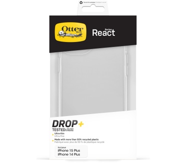 Otterbox React Series voor iPhone 15 Plus, Clear (iPhone 15 Plus) Transparant