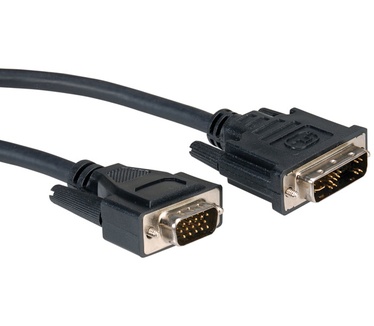 Roline DVI-VGA kabel, DVI (12+5) - HD15 M/M 5,0m
