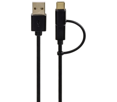Hama 1m, USB2.0-A/USB2.0 Micro-B + USB2.0-C