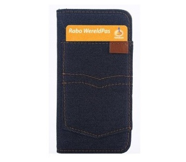 qMust Apple iPhone SE Jeans Wallet Case - TPU frame - Dark Blue