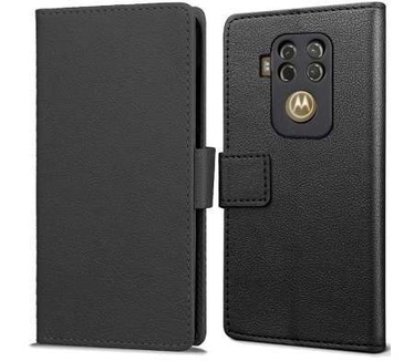qMust Motorola One Zoom Wallet Hoesje Zwart