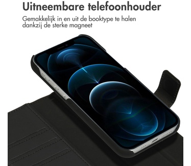 Accezz Premium Leather 2 in 1 Wallet Bookcase iPhone 12 (Pro) - Zwart
