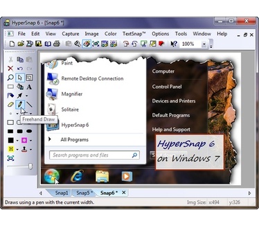 HyperSnap-DX 6 onder Windows 7 screenshot (481 pix)