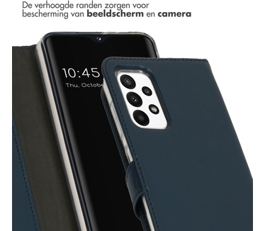 Selencia Echt Lederen Bookcase Samsung Galaxy A23 (5G) - Blauw