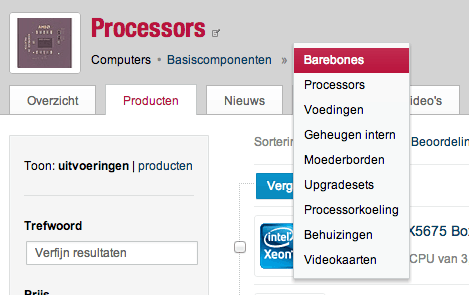 Nieuwe categorie breadcrumb
