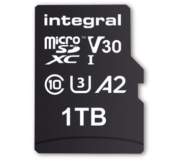 Integral INMSDX1TB-180/150V30 1TB MICRO SD CARD MICROSDXC UHS-1 U3 CL10 V30 A2 UP TO 180MBS READ 150MBS WRITE