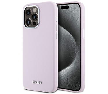 DKNY Silicone Metal Logo Back Case iPhone 15 Pro Max (6.7") Roze Roze