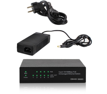 Eminent EM4430 5-Poorts 10/100Mbps PoE Switch, 4 PoE poorten