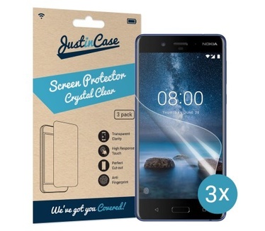 Just in Case Nokia 8 Screenprotector - 3 stuks - Crystal Clear