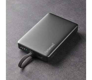 Intenso Powerbank MC10000 met geïntegreerde USB-C kabel en magnetische achterkant, 10.000 mAh, 20 Watt