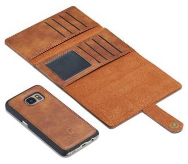 Samsung Galaxy S7 Echt Leren Portemonnee Hoesje Bruin Bruin