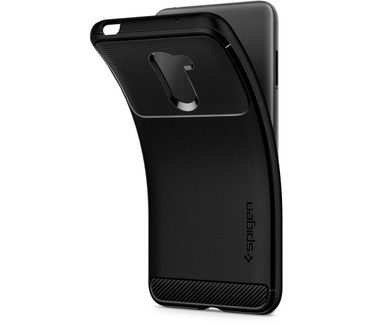 Spigen Rugged Armor Case Black Xiaomi Pocophone F1  Zwart
