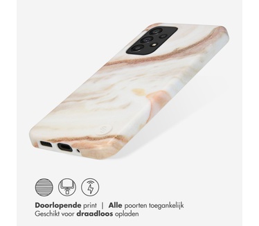 Selencia Aurora Fashion Backcover Samsung Galaxy A33 - Duurzaam hoesje - 100% gerecycled - Wit Marmer