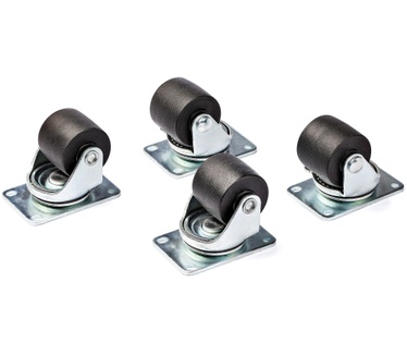 Startech.com Stevige Zwenkwielen voor Server Racks/Serverkasten/Patchkasten Set van 4 Universele M6 5cm Wielen Vervangings Zwenkwielen (45x75mm) voor 4 Post Racks Staal/Plastic