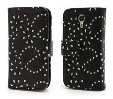 Kees KEES Glitter Portemonnee Hoesje Samsung Galaxy S4 Mini - Zwart