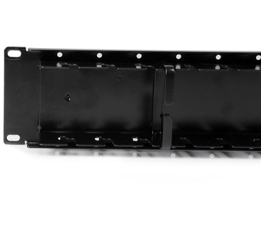 Startech.com 2U tweezijdig horizontaal kabelpaneel met vingergoot & D-ringhaken